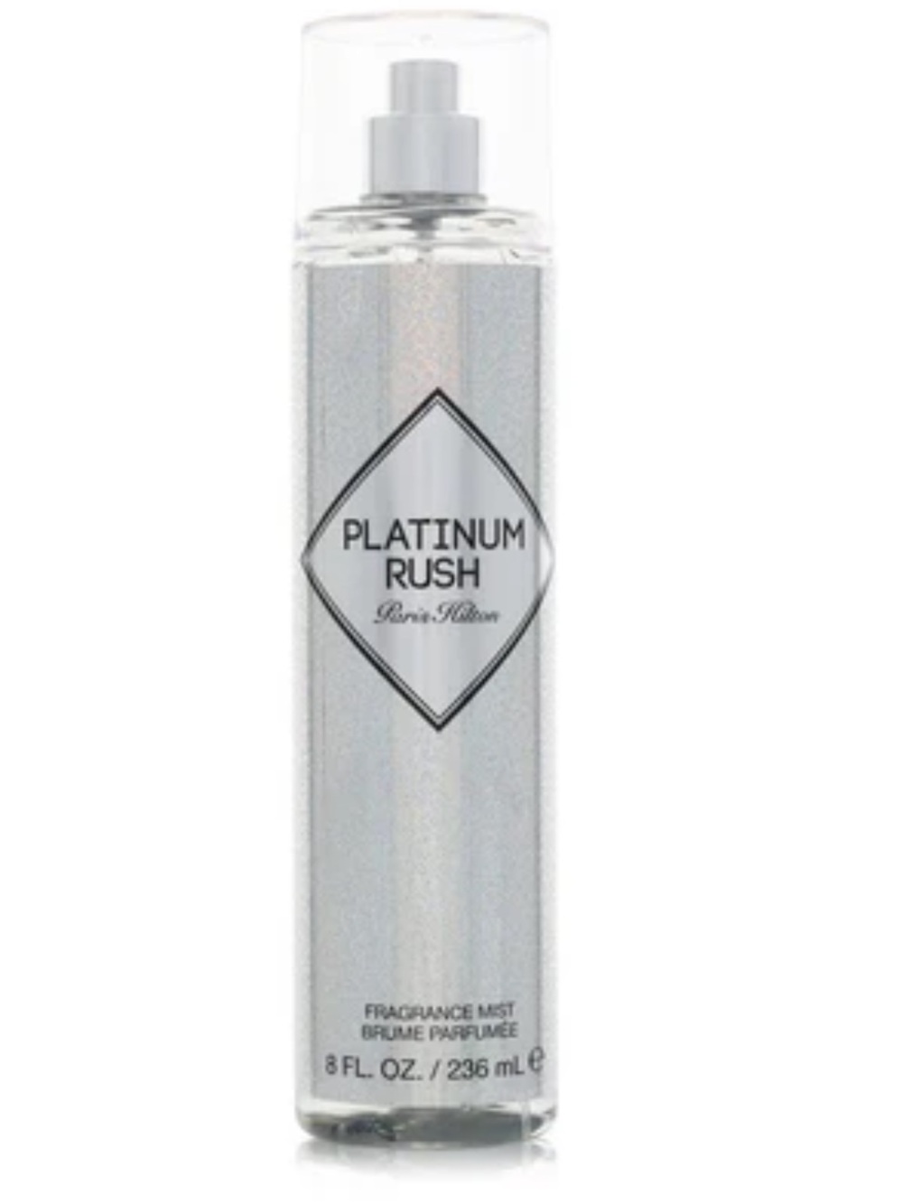 Paris Hilton platinum rush Silver Glitter Bottle